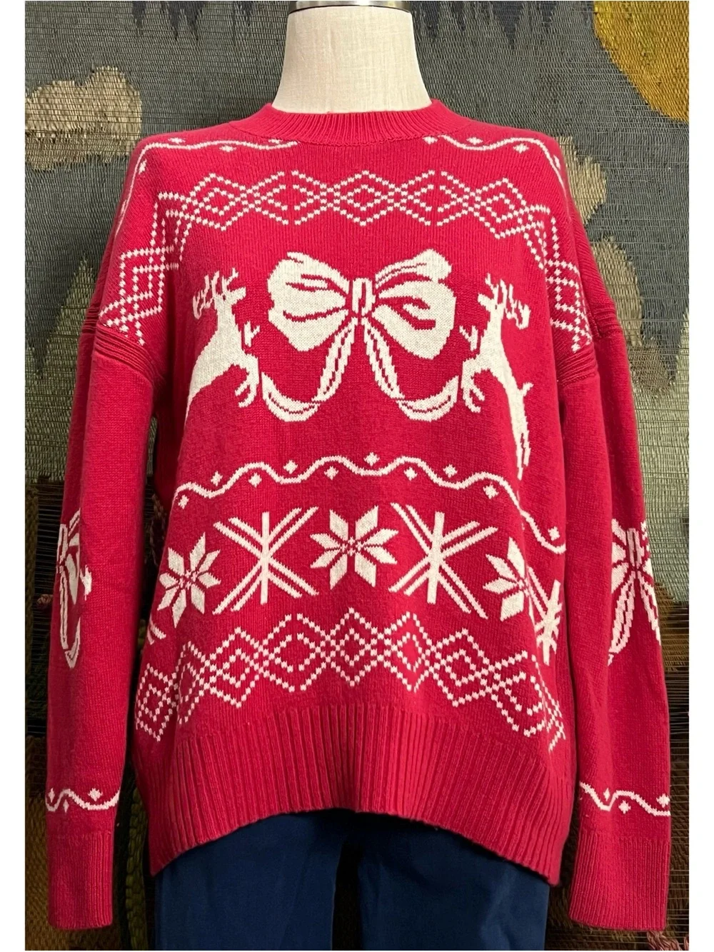 Anthropologie Oversized Reindeer Sweater XXS